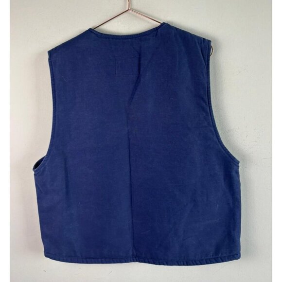 ZARA Mens Blue Denim Vest Relaxed Fit Waistcoat Cotton Zip Pockets Size M - Picture 5 of 13